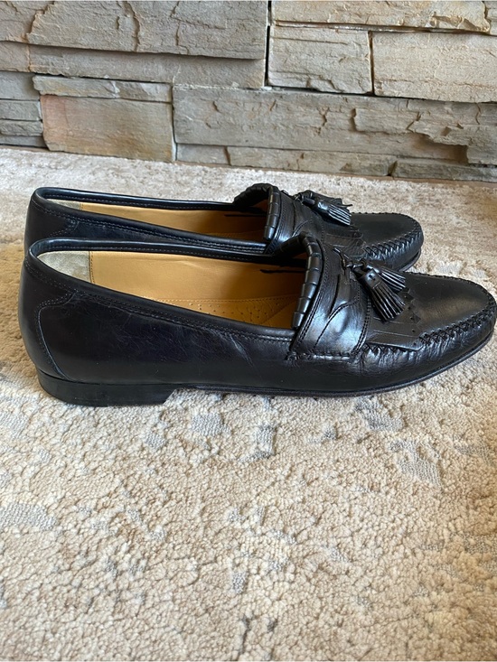 Johnston and Murphy Wing Tip Black Leather Tassel Loafers Dress Sboes Slip On main image 9